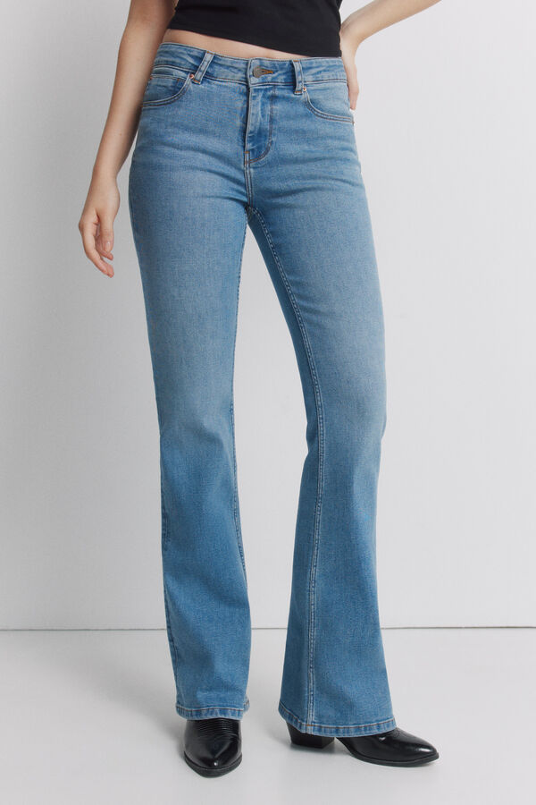 Springfield Mid-rise Low Flare jeans blue
