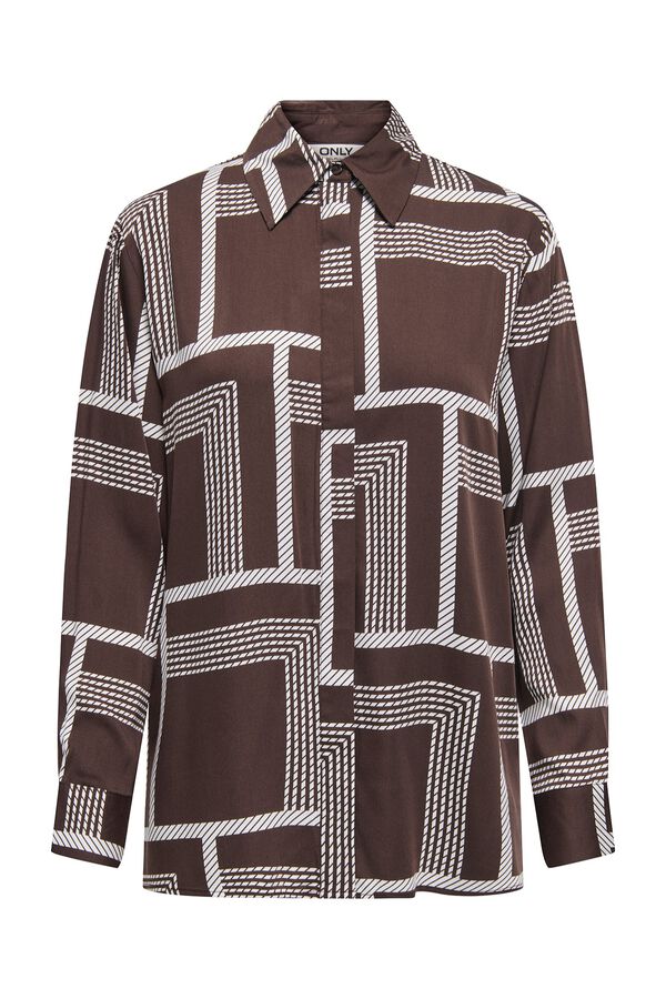 Only Geometric print shirt brown