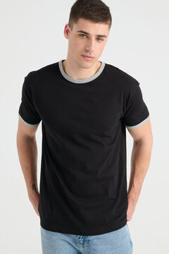 Springfield T-shirt básica com contrastes preto