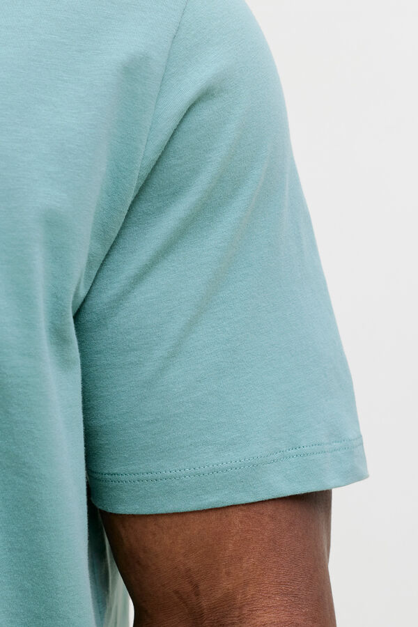 Jack & Jones PLUS Printed cotton T-shirt blue