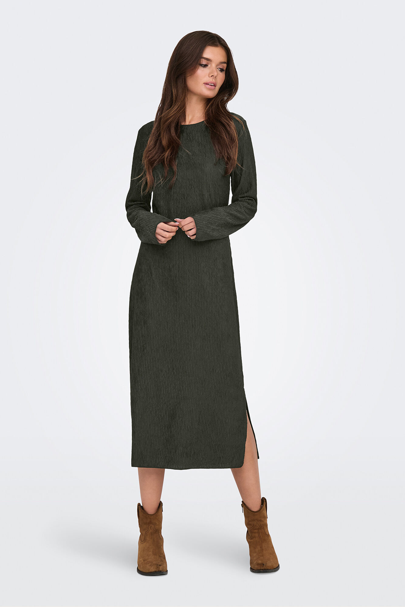 JDY Vestido midi manga larga