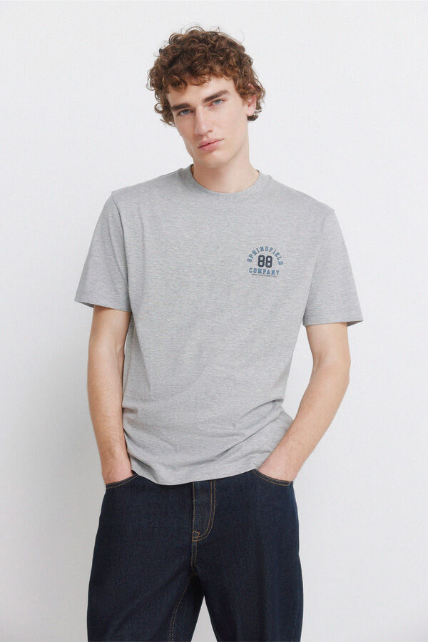 Springfield Marl logo T-shirt grey