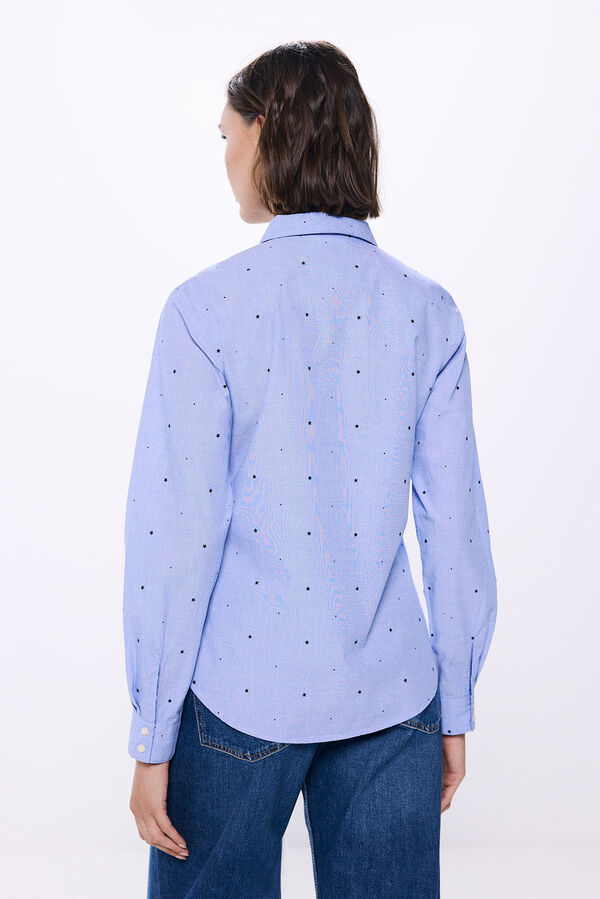 Springfield Chemise étoiles en coton bleu mix