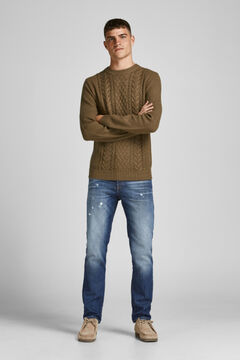 Springfield Cross-knit jumper brown