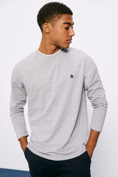 Springfield Long-sleeved double-collar T-shirt gray