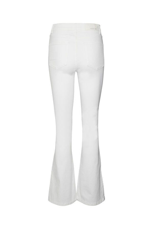 Springfield Enge Hose mit ausgestelltem Hosenbein Weiß