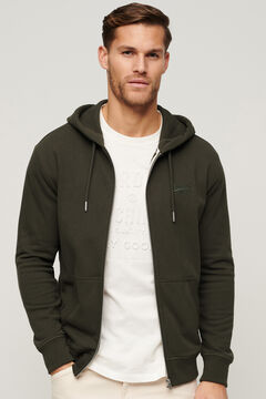 Springfield Zip-up hooded sweatshirt with Essential logo dark gray