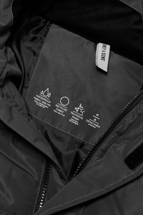 Only & Sons Chaqueta acolchada con capucha negro