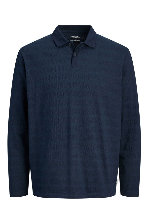 JJ REBEL long sleeve polo shirt blue