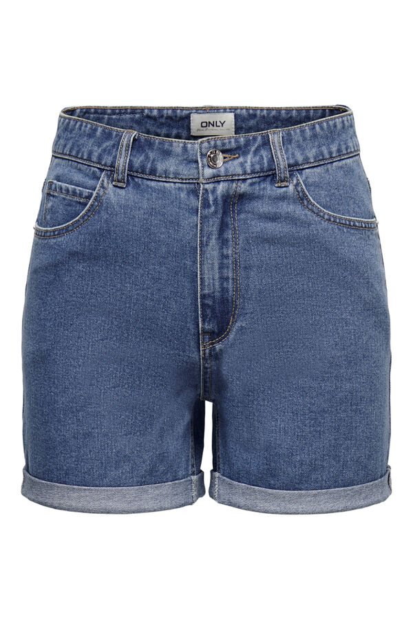 Springfield High-rise denim shorts bluish