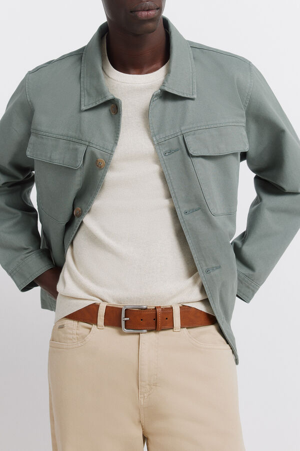 Springfield Cinto efeito pele pespontos vison