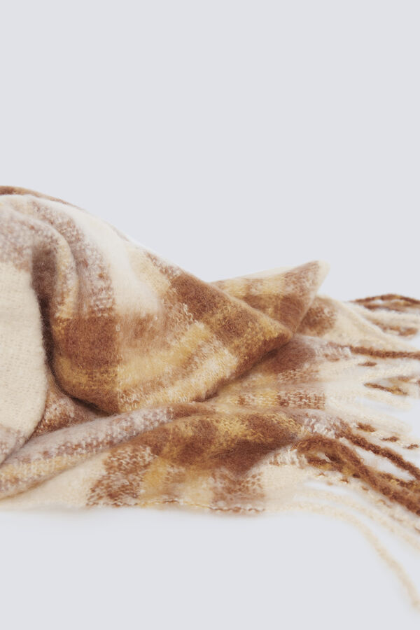 Springfield Checked scarf nude