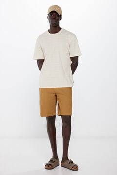 Springfield Comfort fit cotton Bermuda shorts beige