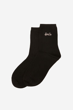 Springfield Ribbed socks with text black