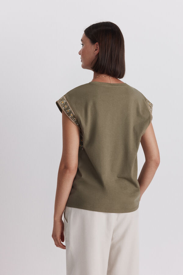 Springfield T-shirt with print beige