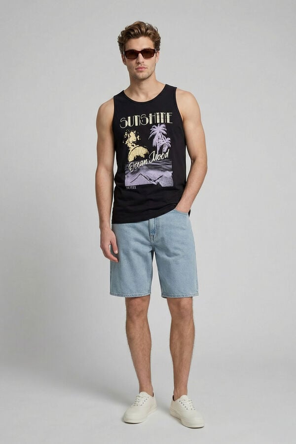 JJ REBEL Printed vest top black