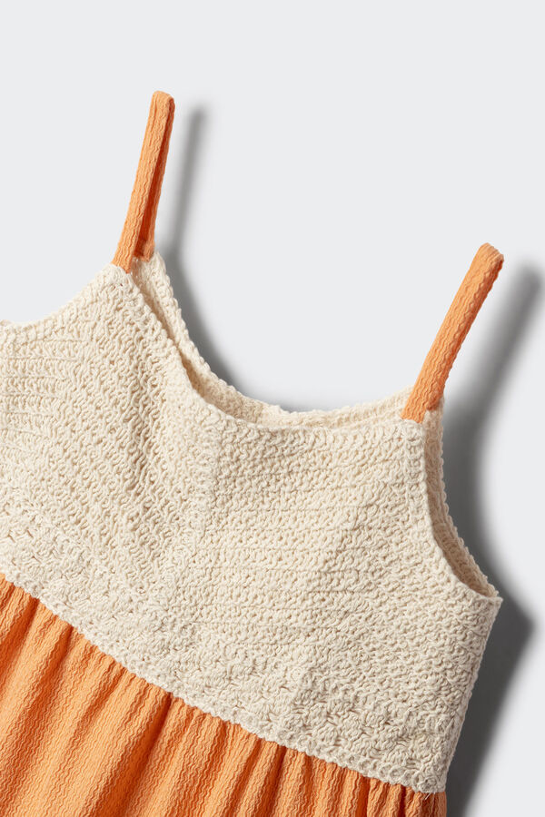 Springfield Kids Vestido detalle crochet ni&ntilde;a naranja