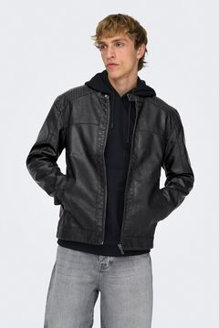 Only & Sons Chaqueta de polipiel estilo biker