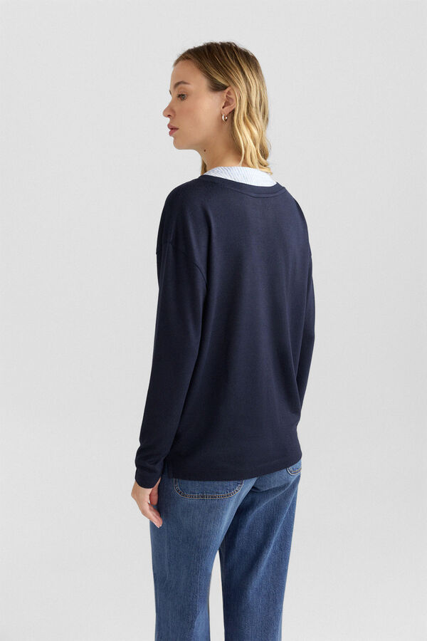 Springfield Two-fabric jumper blue