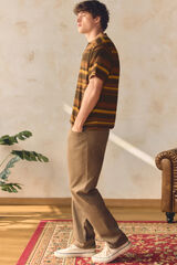 Springfield Pantal&oacute;n 5 bolsillos lavado straight fit tostado