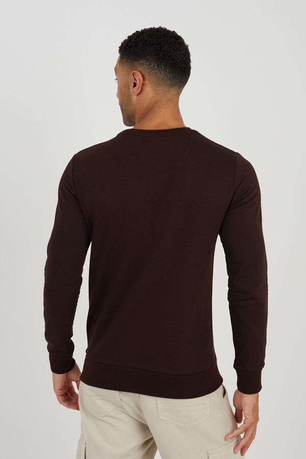 Springfield Sweatshirt with fleece interior brown