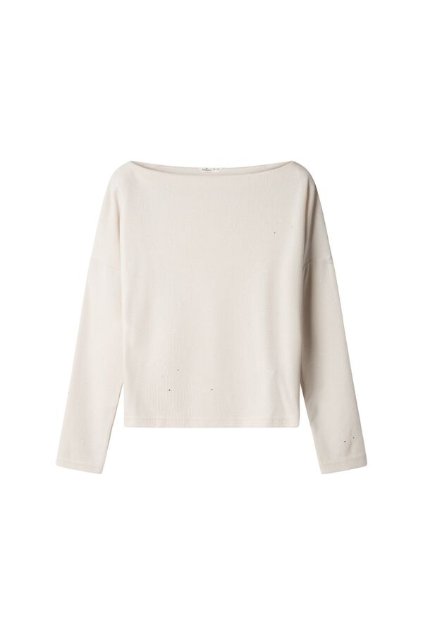 Springfield Shiny long sleeve T-shirt beige