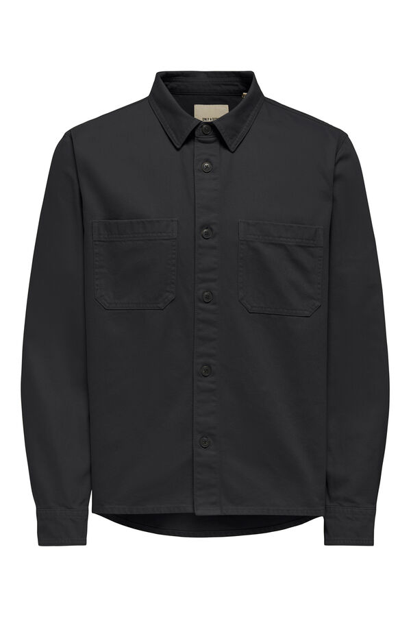 Only & Sons Long sleeve overshirt Crna