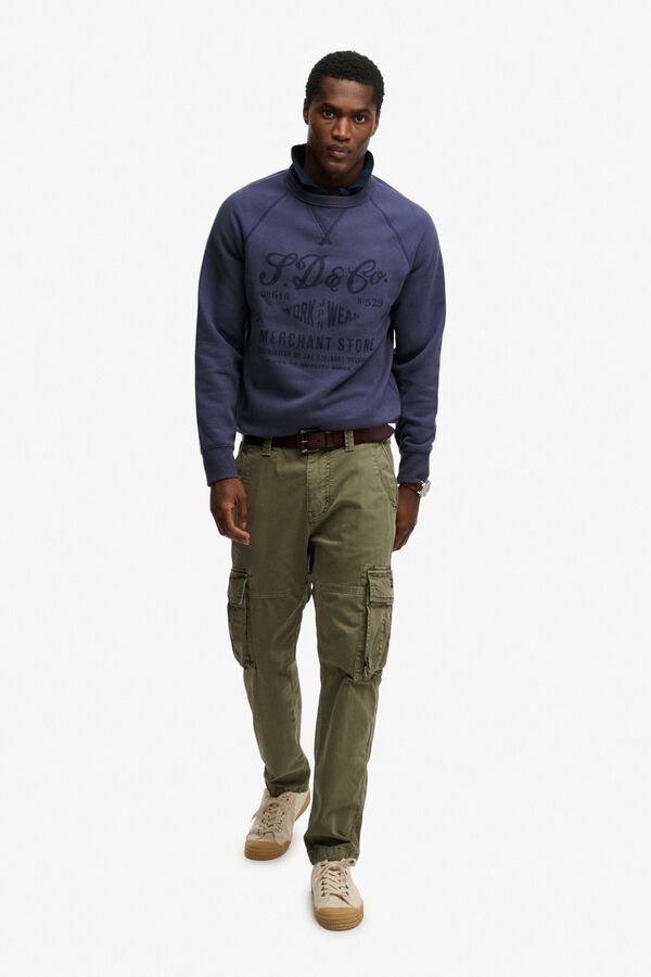 Superdry Round neck logo sweatshirt blue