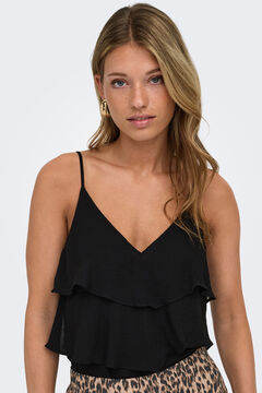Only Top de volantes negro