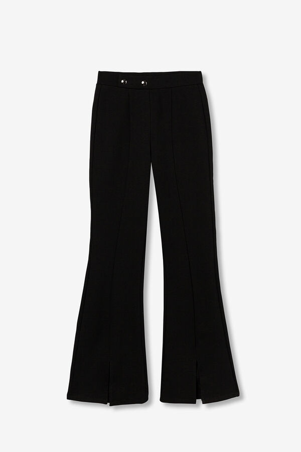 Tiffosi Leggings Flare com Botões Frontais preto