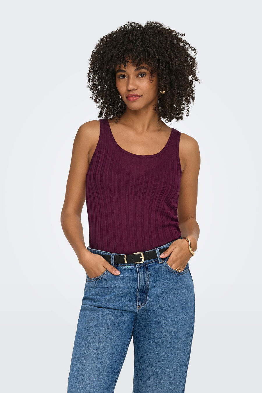 Top canalé sin mangas