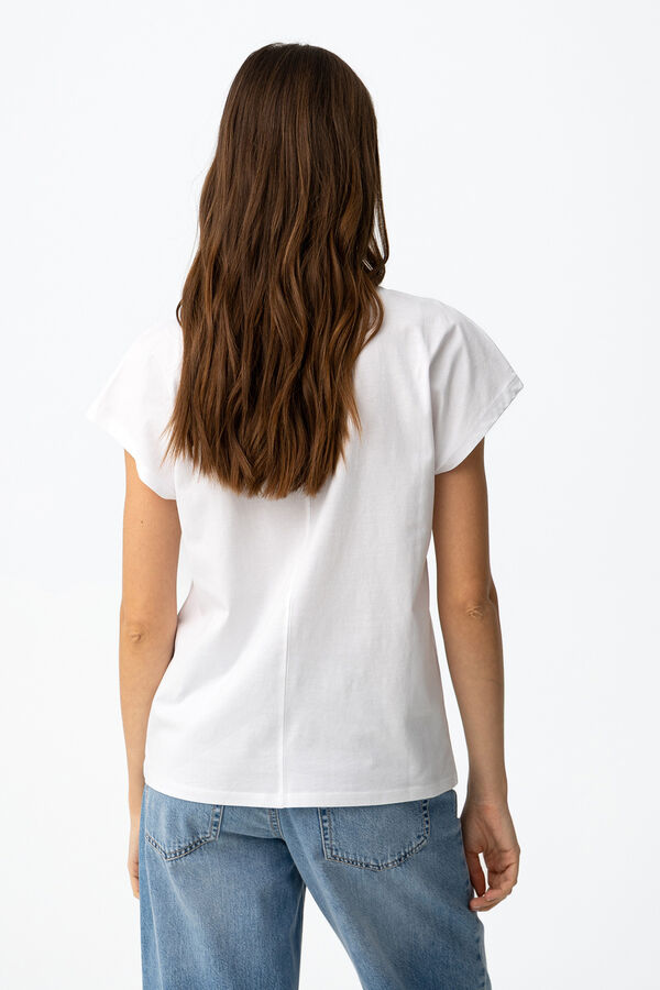 Tiffosi Metallic print T-shirt blanc
