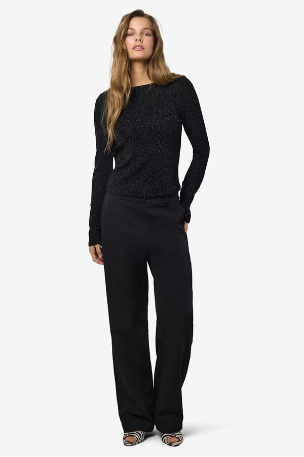 Noisy May Straight tailoring trousers Crna