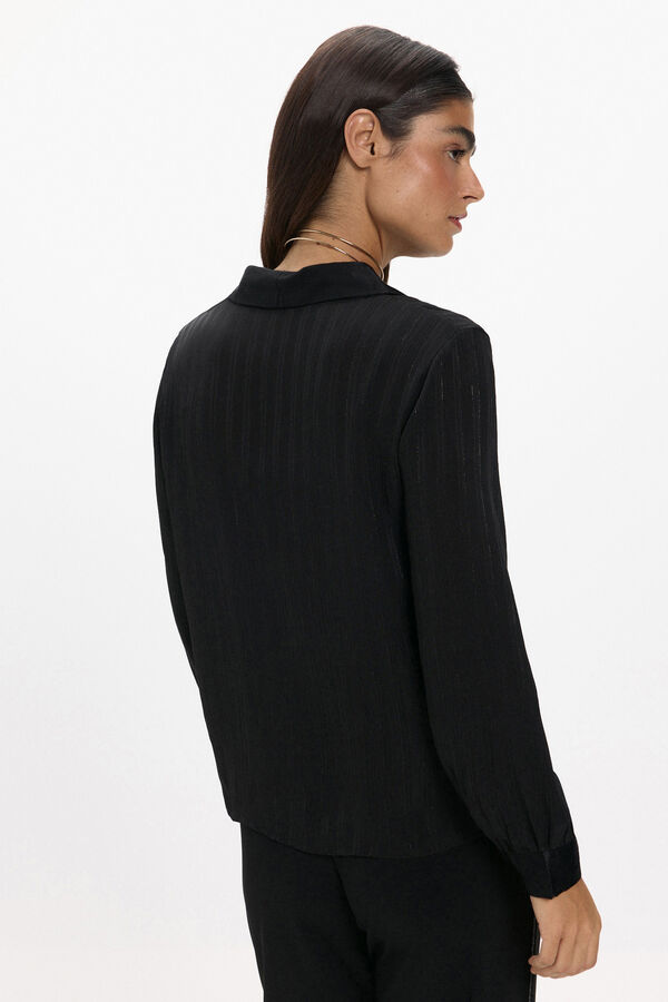 JDY Hemd lange fließende Ärmel Schwarz