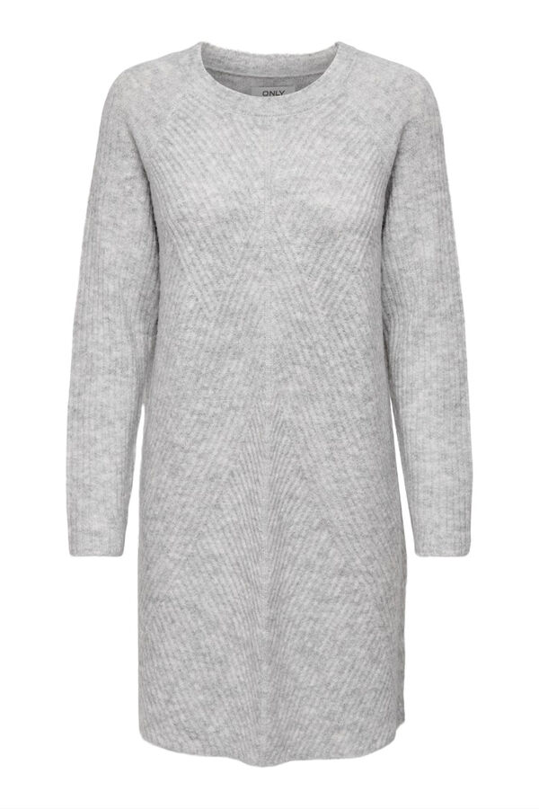Only Vestido corto de punto acanalado gris