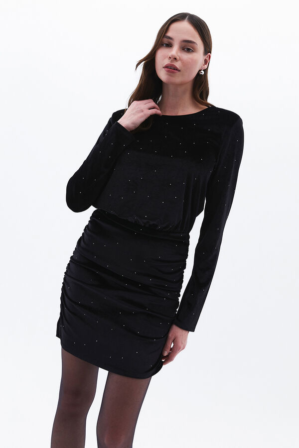 Oxxo Vestido mini terciopelo negro