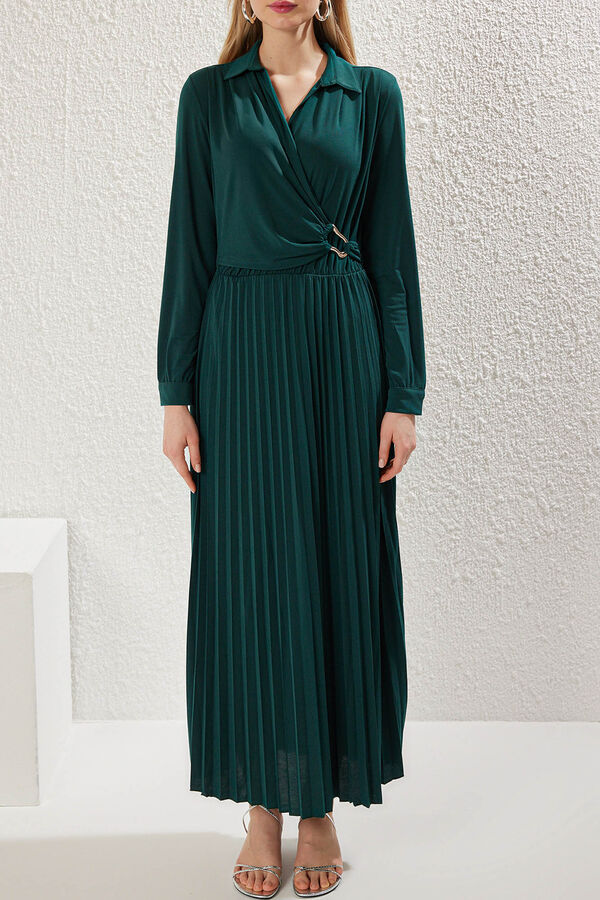 Trendyol Vestido plisado verde