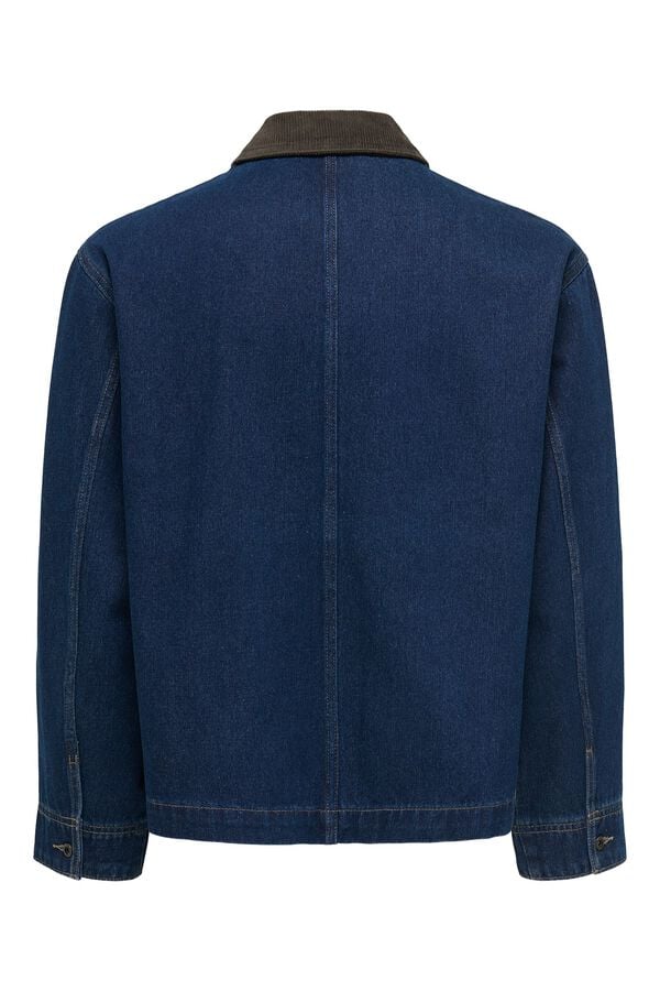 Only & Sons Contrast collar denim jacket blue
