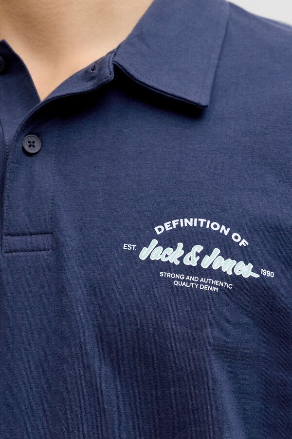 Jack & Jones PLUS Plain cotton regular fit polo shirt blue