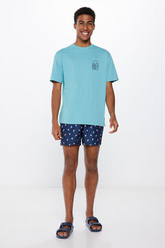 Springfield Ping pong print swim shorts blue