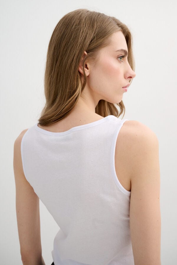 Inside Basic racer back T-shirt white