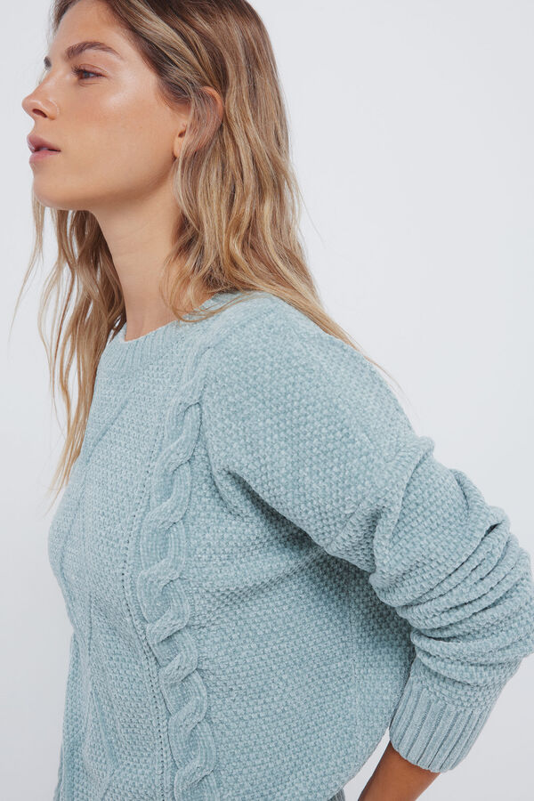 Springfield Chenille cable knit jumper green