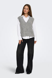 Only Strukturierte Weste mit V-Ausschnitt, spitz zulaufend Ausschnitt