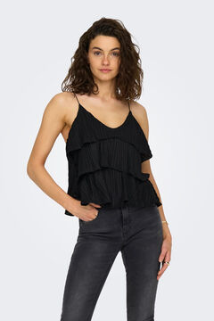 Springfield Vest top with ruffles black