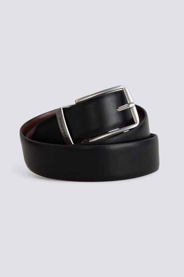 Springfield Reversible faux leather belt black