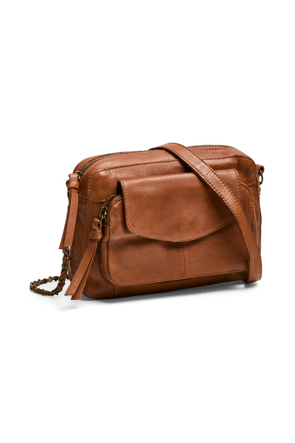 Pieces Bolso bandolera 100% piel marrón