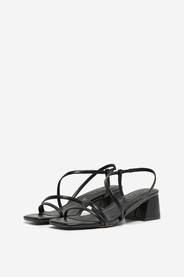 Springfield Faux leather heeled sandal crna
