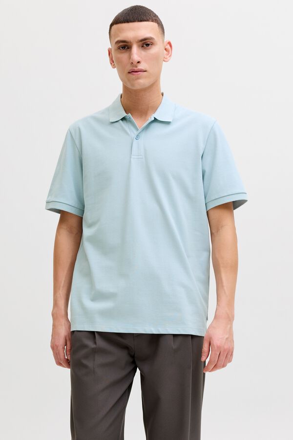 Jack & Jones Strick-Poloshirt Regular Fit Blau