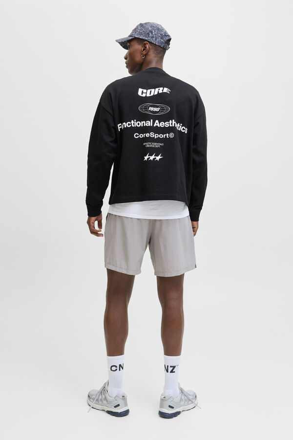 Jack & Jones Sudadera cropped athletic essentials negro