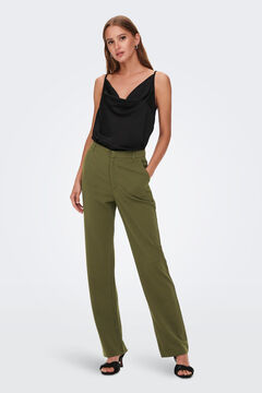 Springfield Straight mid-rise trousers green